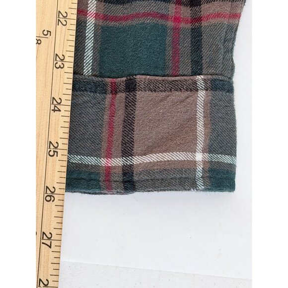 NWT $80 Eddie Bauer Flannel Shirt Mens L Green Brown Plaid Outdoor Fall - Picture 12 of 13